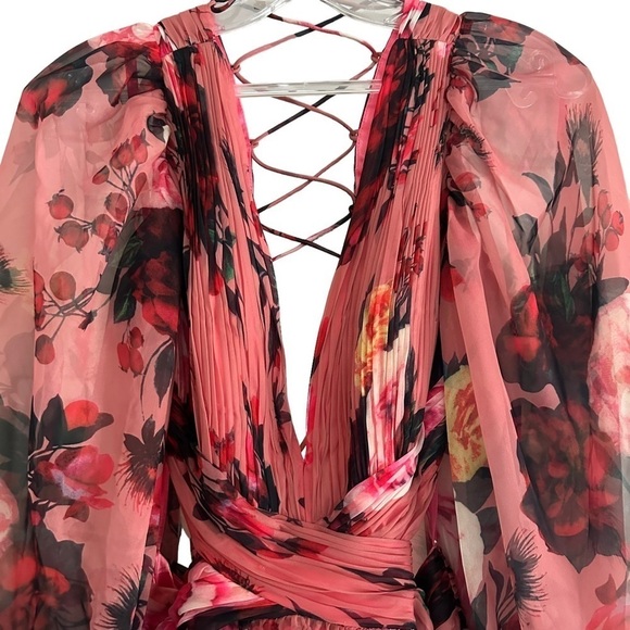 New MAC DUGGAL FLORAL CHIFFON CUTOUT DRESS SIZE 8 - Picture 11 of 16